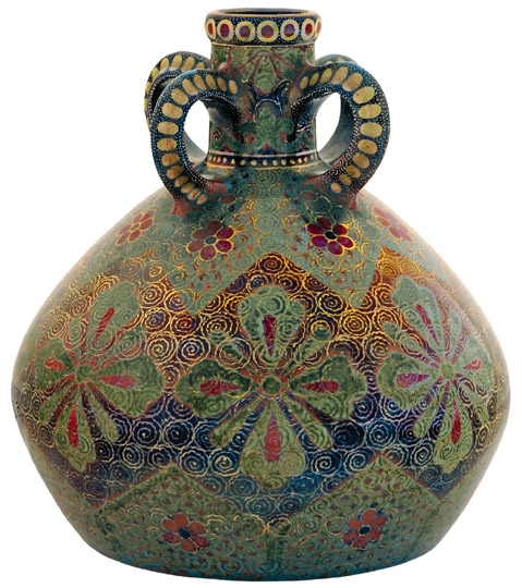 Zsolnay Vase with four handles, Zsolnay, 1898