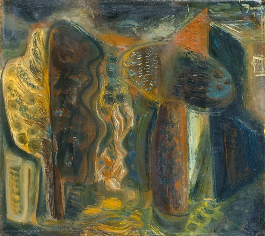 Bene Géza (1900-1960) Landscape with trees, 1943