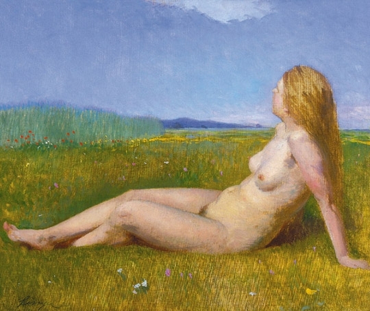 Szinyei Merse Pál (1845-1920) Nude to the Pacsirta painting, around 1900-1903
