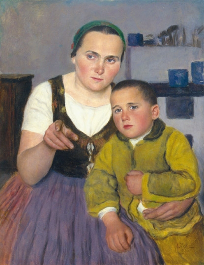 Glatz Oszkár (1872-1958) Mother with her child, 1936