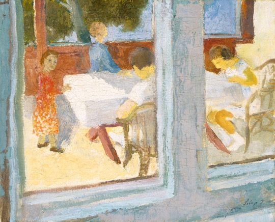 Szőnyi István (1894-1960) Asztaltársaság a verandán