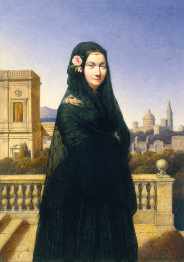 Canzi Ágost (1808-1866) Elegant lady, 1838
