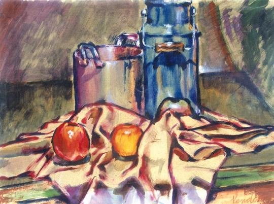 Kondor Béla (1931-1972) Still life with apples, 1949