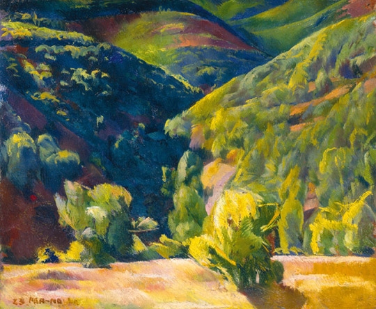 Aba-Novák Vilmos (1894-1941) Landscape of Zebegény, 1923
