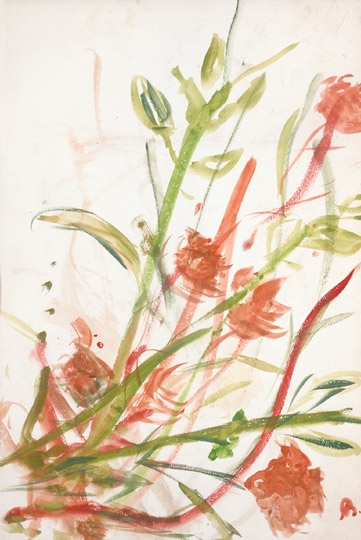 Bernáth Aurél (1895-1982) Virágok, Hátoldalon: Macska