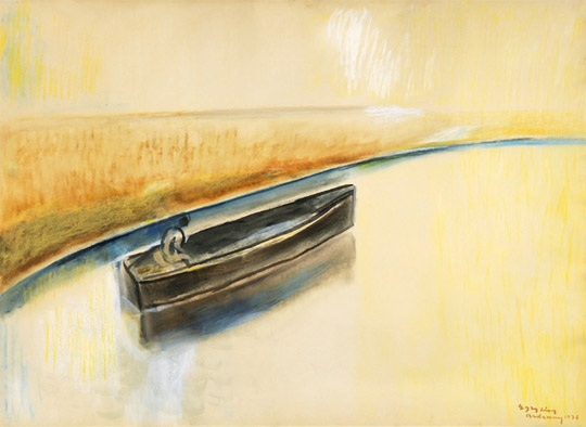 Egry József (1883-1951) Férfi csónakban, 1936