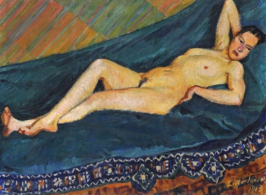Ziffer Sándor (1880-1962) Resting nude, 1913