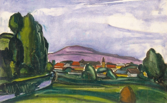 Jándi Dávid (1893-1944) Panorama of Baia-Mare
