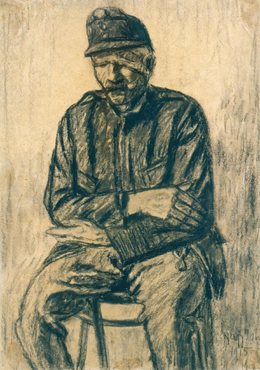 Nagy István (1873-1937) Sitting soldier, 1915