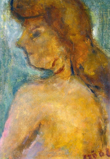 Czóbel Béla (1883-1976) Vöröshajú nő félaktja (Hátakt), 1920-as évek vége