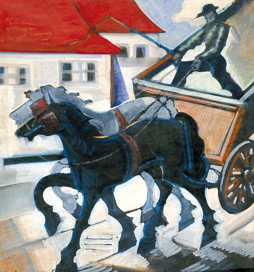 Scheiber Hugó (1873-1950) On the dog-cart