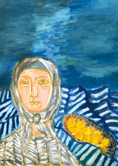 Gadányi Jenő (1896-1960) Woman in head scarf, 1955