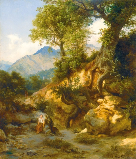 Markó Károly, Ifj. (1822 - 1891) Itáliai táj (Tájkép alakkal), 1884