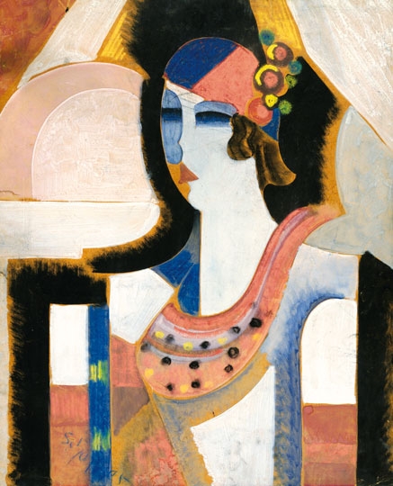 Scheiber Hugó (1873-1950) Art-deco woman