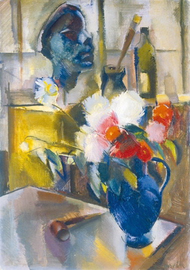Aba-Novák Vilmos (1894-1941) Still life at an atelier, around 1927