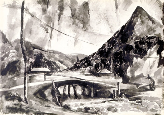 Aba-Novák Vilmos (1894-1941) Detail of Baia-Mare, 1925