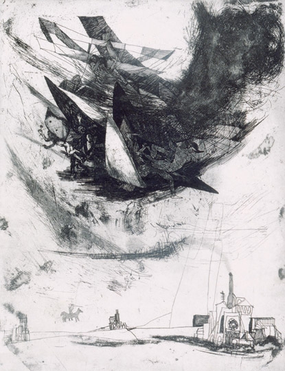 Kondor Béla (1931-1972) Falling bomber, 1966