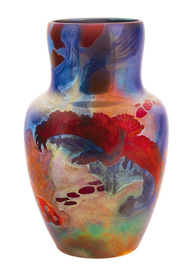 Zsolnay Vase with eagle motif, Zsolnay, around 1899