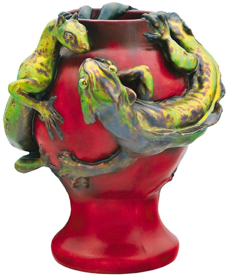 Zsolnay Vase with lizard décor, Zsolnay, around 1900