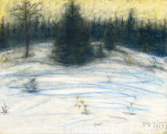 Nagy István (1873-1937) Snow-covered landscape, 1913