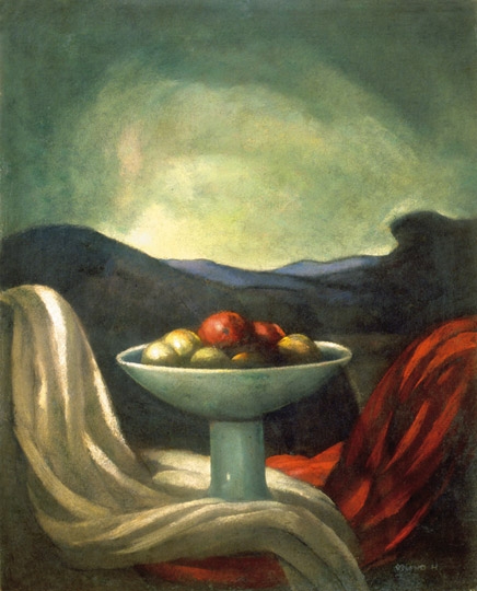 Mund Hugó (1892-1962) Csendélet tájban, 1924