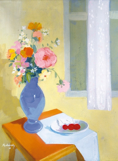 Medveczky Jenő (1902-1969) Still life with cherry, 1960