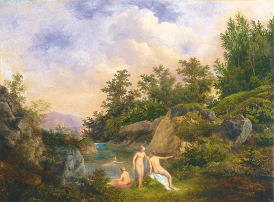 Markó Károly, Ifj. (1822 - 1891) Bathing nudes in landscape, 1849