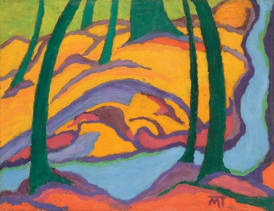 Mattis Teutsch János (1884-1960) Landscape with blue river, around 1917