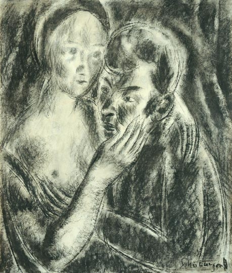 Schönberger Armand (1885-1974) Szerelmespár (Simogatás)