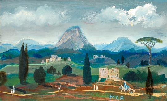 Molnár C. Pál (1894-1981) Italian Landscape with Figures