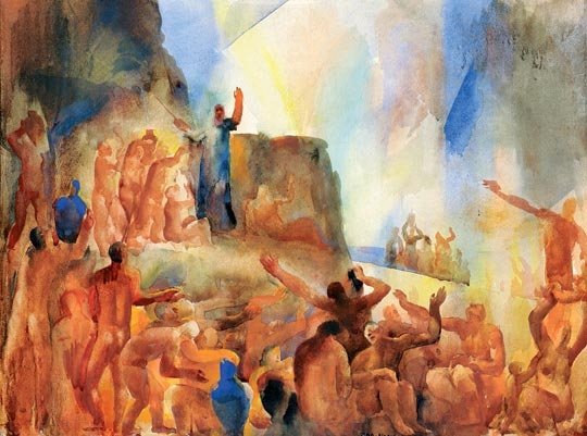 Aba-Novák Vilmos (1894-1941) Moses pouring Water, 1924