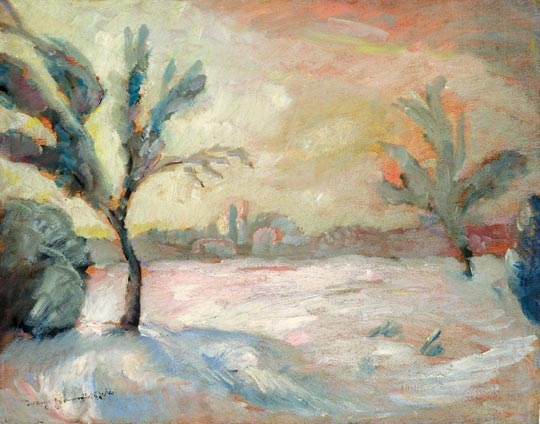 Iványi Grünwald Béla (1867-1940) Winter Landscape of Kecskemét