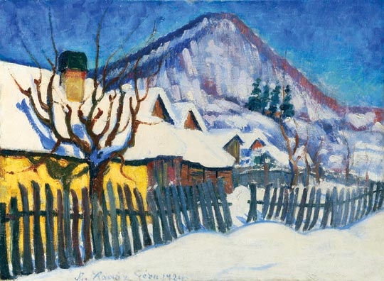 Kádár Géza (1878-1952) Snow-covered Nagybánya, 1924