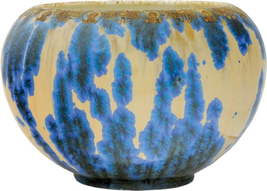 Zsolnay Ceramic plant pot with crystal-glaze, Zsolnay, around 1905