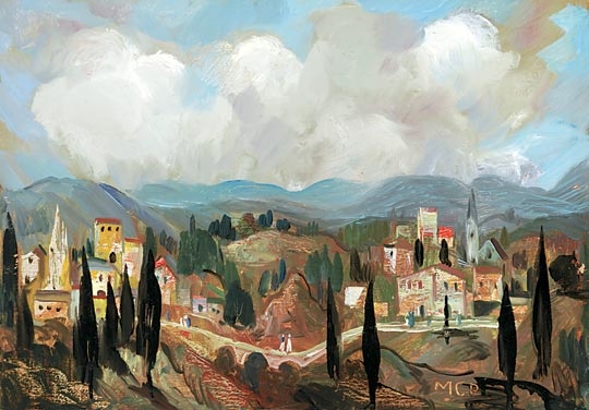 Molnár C. Pál (1894-1981) Észak-olasz táj, 1974