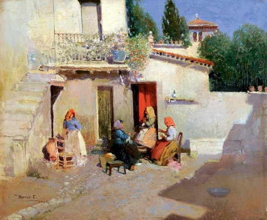 Herrer Cézár (1868-1919) Velencei beszélgetők, 1906
