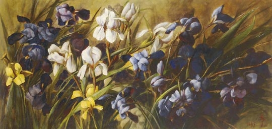 Zsolnay Júlia (1856-1950) Irises, 1897
