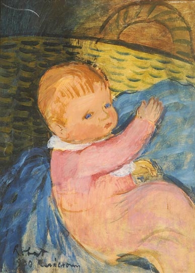 Berény Róbert (1887-1953) Little Girl with Blue Eyes, 1930
