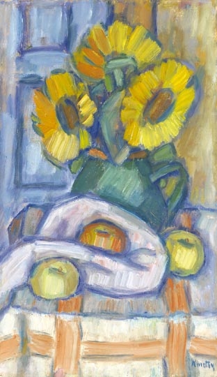 Kmetty János (1889-1975) Still-life with Sunflowers