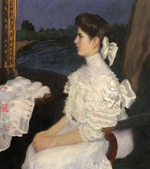Ferenczy Károly (1862-1917) Fiatal lány arcképe (Léderer Rudolf leánya), 1909
