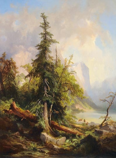 Telepy Károly (1828-1906) Tó az Alpokban, 1869