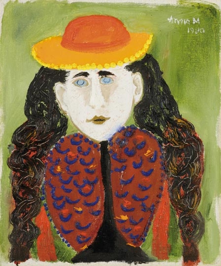 Anna Margit (1913-1991) Nő kalapban és mellényben, 1980