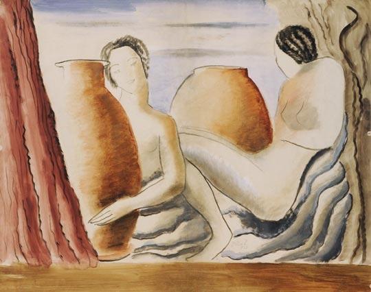 Klie Zoltán (1897-1992) Nudes with Amphora, 1928