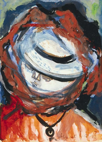 Anna Margit (1913-1991) Hatted Woman  with Pendant