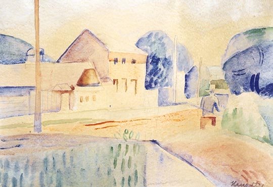 Kmetty János (1889-1975) Painter in Landscape