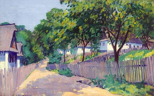 Kádár Géza (1878-1952) Street in the Sunshine