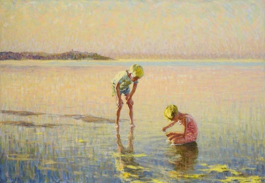 Poll Hugó (1867-1931) Fürdőző gyerekek