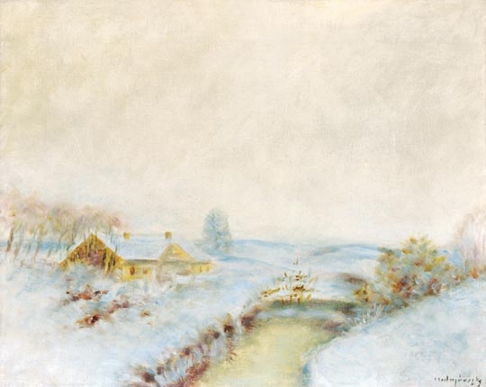 Mednyánszky László (1852-1919) Winter Landscape with Stream