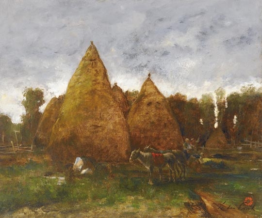 Paál László (1846-1879) Haystacks, around 1870