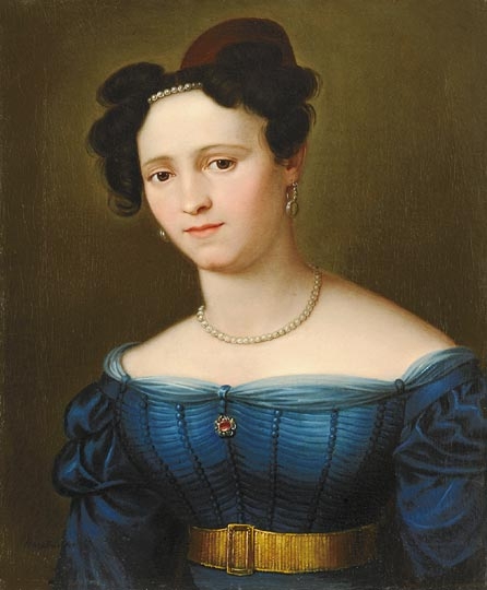 Barabás Miklós (1810-1898) Lady with Pearl Necklace, 1837